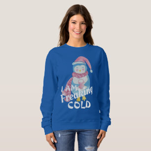 Funny Freaking Frío Pingüino Feo Navidades Sweater