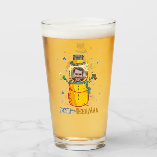 Funny Frosty Beer Man Humor Personalizado Navidade (Anverso (lleno))