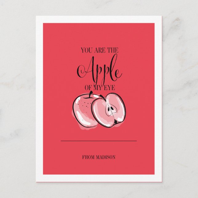 Funny Fruit Pun Apple Valentcard postal (Anverso)
