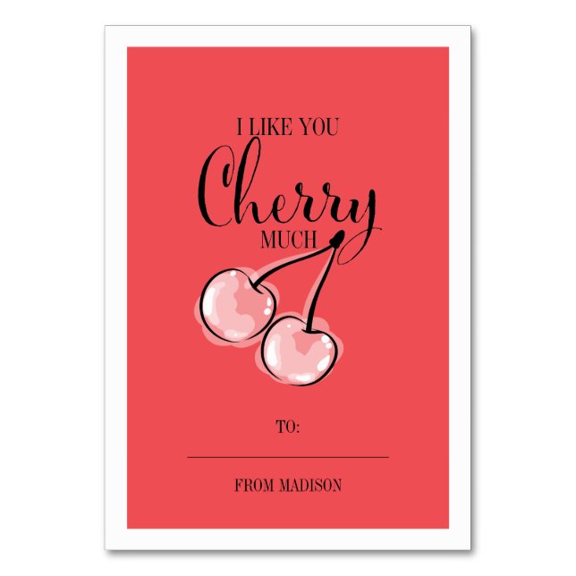 Funny Fruit Pun Cherry Classroom Tarjeta de San Va (Anverso)