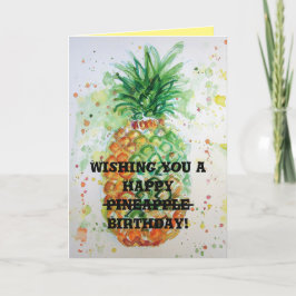 Funny Funny Pineapple Fruit Humor Tarjeta de cumpl