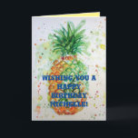 Funny Funny Pineapple Fruit Humor Tarjeta de cumpl<br><div class="desc">Graciosa tarjeta de cumpleaños de la Fruta de la Piña Funky. Diseñado a partir de una de mis pinturas acuáticas originales,  me encantan las eetéreas pero fuertes flores de amapola.</div>