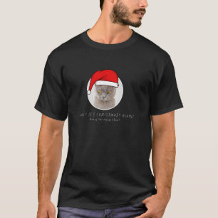 Funny Gato Navidades Larga Manga Camiseta