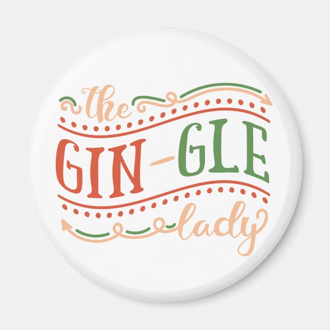 Funny Gin-gle Lady Navidades | Imán (Frente)
