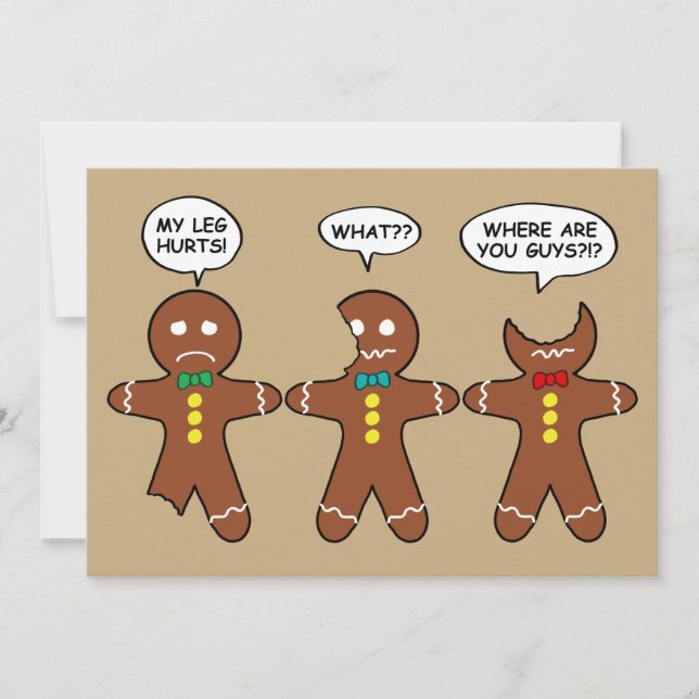 Funny Gingerbread Men Cookies Tarjeta de Humor de  (Anverso)
