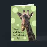 Funny Giraffe 50.ª Tarjeta de Cumpleaños<br><div class="desc">Personalizable gracioso girafa tarjeta de 50 años.
Puede personalizar esta tarjeta cambiando la edad y/o el mensaje haciendo clic en el texto y,  a continuación,  escriba la edad o el mensaje que desee.</div>