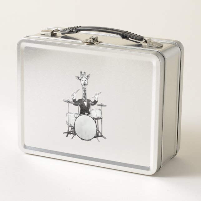 Funny Giraffe Drummer Drummer Drumset Drumsti (Anverso)
