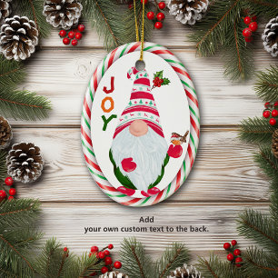 Funny Gnome Joy Kids Ornamento de Navidad