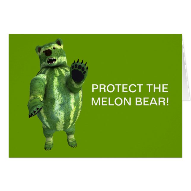Funny Green Watermelons Bear (Anverso (Horizontal))