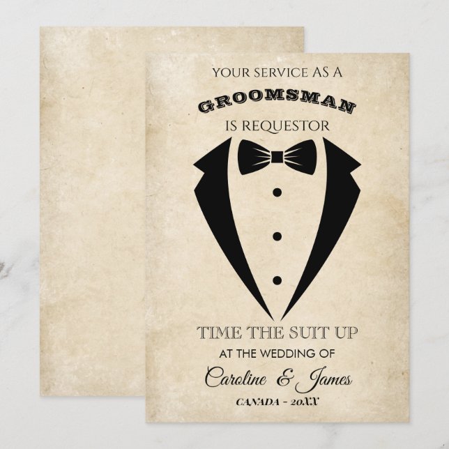 Funny Groomsman  Invitation (Anverso / Reverso)
