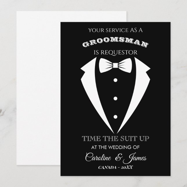 Funny Groomsman  Invitation (Anverso / Reverso)
