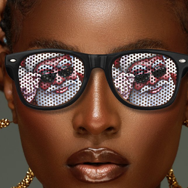Funny Guay Santa Claus en Navidades de lentes de s (Christmas retro sunglasses with Santa Claus wearing glasses)