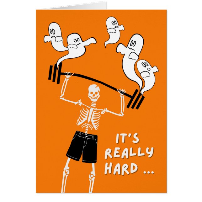 Funny Halloween Skeleton Deed Weight Lifting (Frente)
