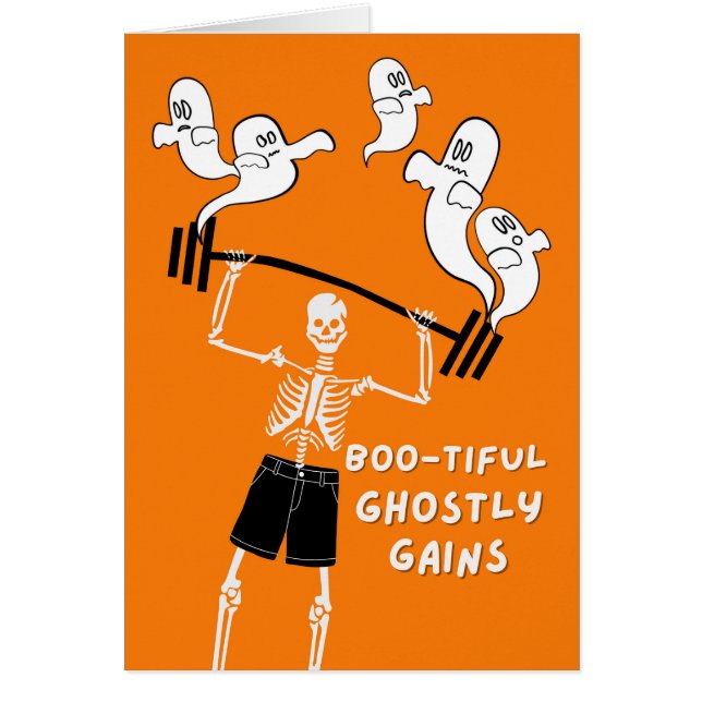 Funny Halloween Skeleton Ghostly gana Barbell (Frente)