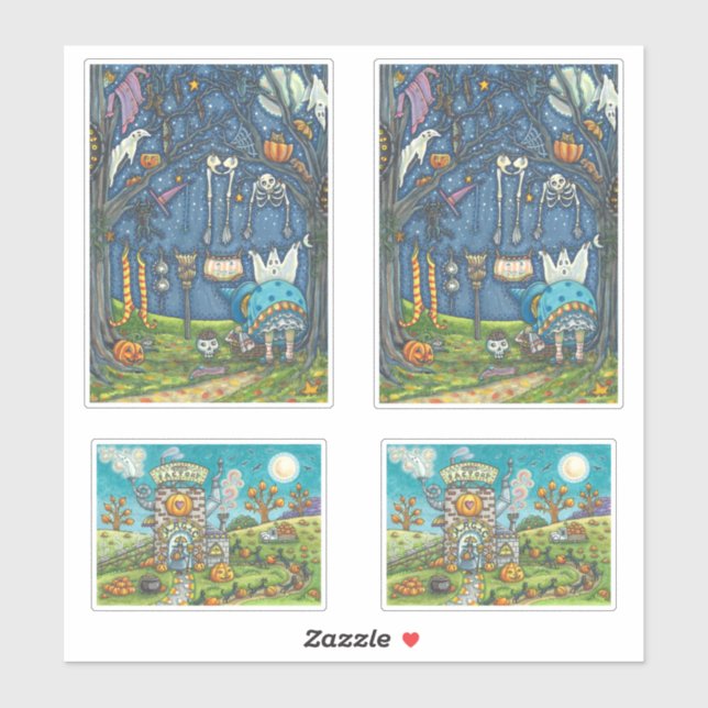 FUNNY HALLOWEEN TESTIGOS Y PEGATINAS DE GATOS NEGR (Hoja)