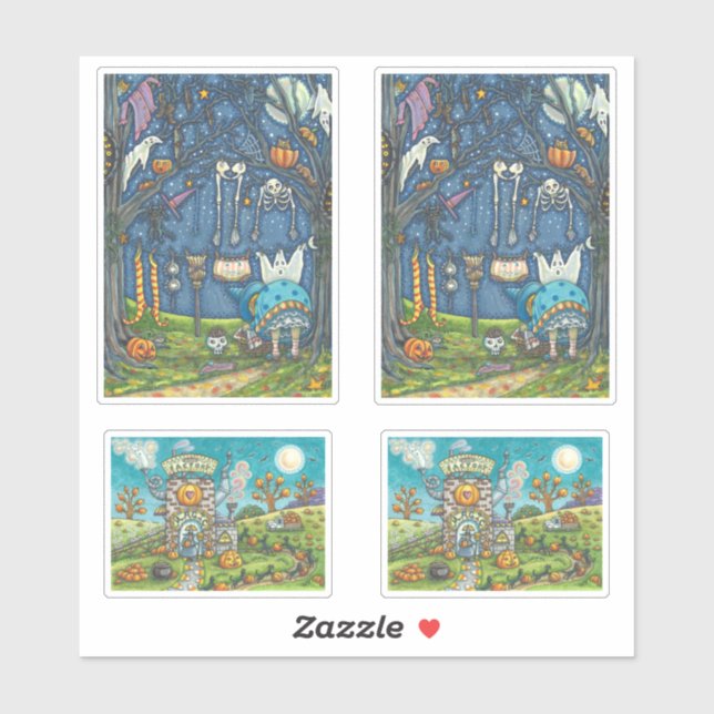 FUNNY HALLOWEEN TESTIGOS Y PEGATINAS DE GATOS NEGR (Hoja)