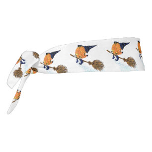 Funny Halloween Tie Headband Witch Pumpkin Flying