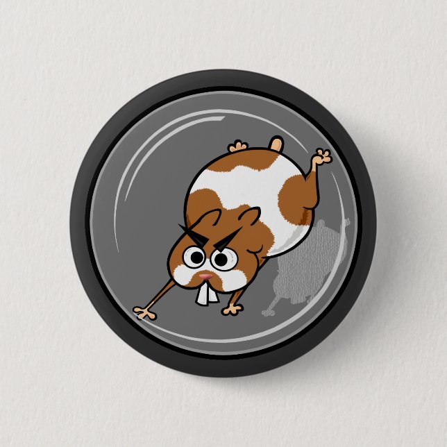 FUNNY HAMSTER EN EL BOTÓN DE LA RONDA DE BALONCESE (Anverso)