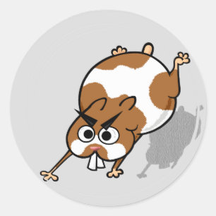 FUNNY HAMSTER EN HAMSTER BALL ROUNDS PEGATINAS