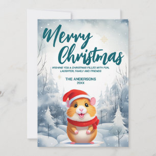 Funny Hamster Merry Navidad árbol de nieve Fiesta 