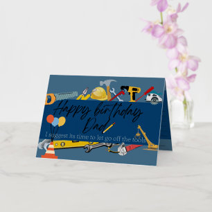 Funny handyman Feliz cumpleaños papá tarjeta de sa