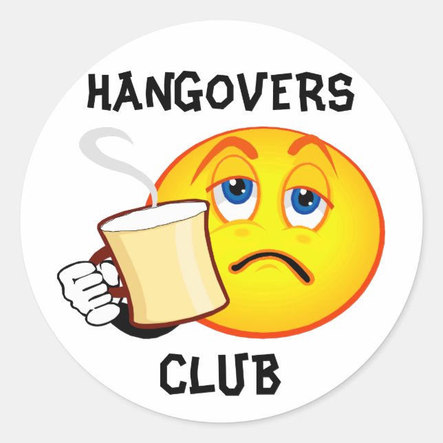 Funny Hangovers Club Pegatina (Anverso)