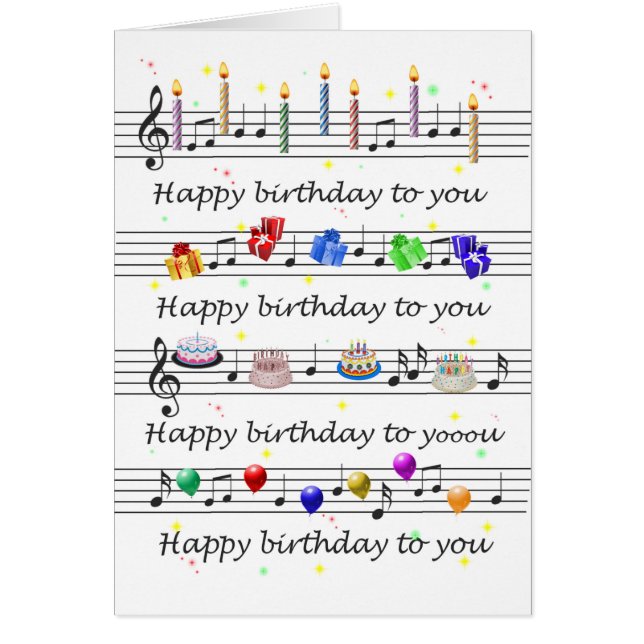 Funny Happy Birday Song Sheet Music (Frente)