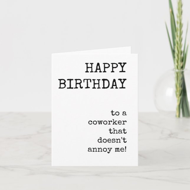 Funny Happy Birthday, Coworker, tarjeta descargabl (Anverso)