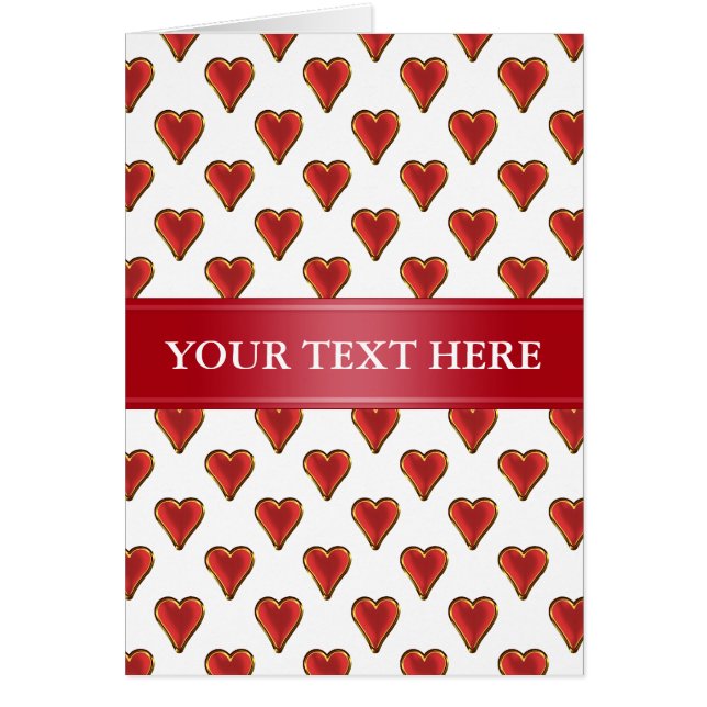 Funny Heart Pattern oro rojo + tu trasero. y texto (Frente)