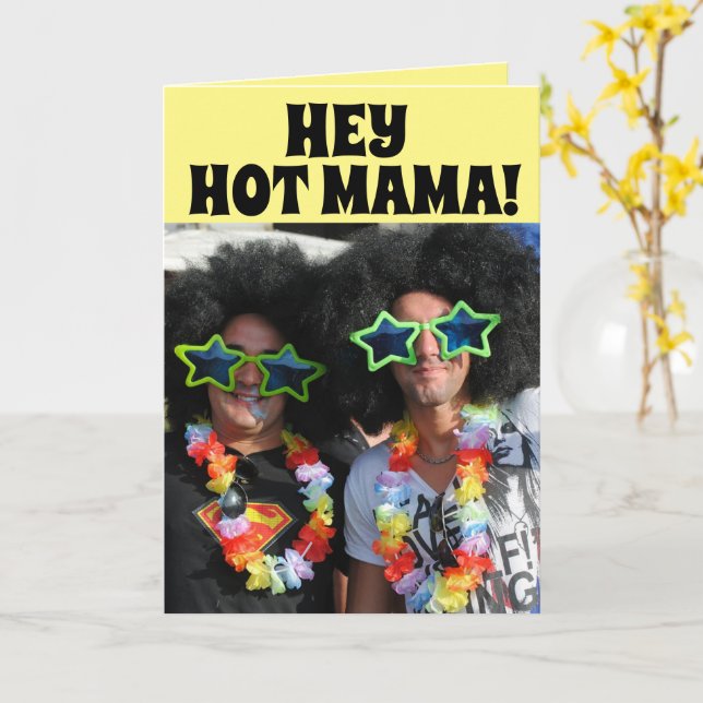FUNNY HIPPIE TARJETA DE CUMPLEAÑOS PARA ELLA (flor amarilla)