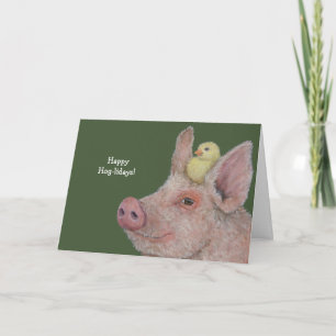 Funny Hog tarjeta de vacaciones