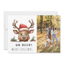FUNNY Holiday Reindeer Christmas Photo Card