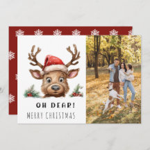 FUNNY Holiday Reindeer Christmas Photo Card