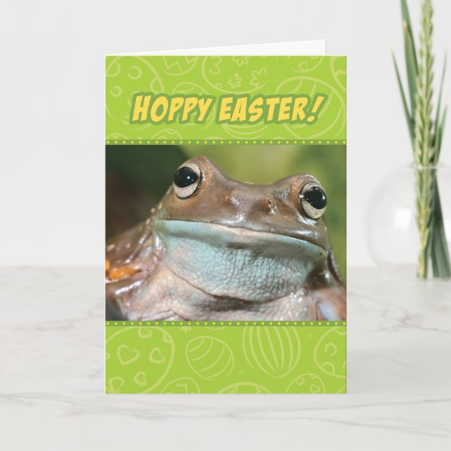 Funny Hoppy Easter De Una Tarjeta De Pascua De Ran (Anverso)