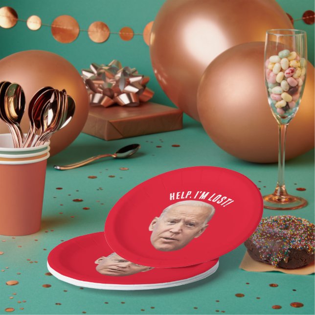 FUNNY JOE BIDEN PLATOS DE PAPEL DE FIESTA DE CUMPL (Multi)