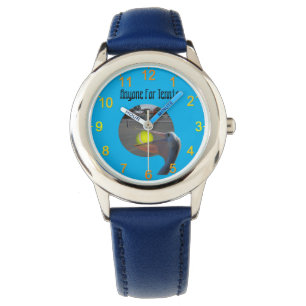 Funny jugador de tenis pelicano, reloj de cuero in