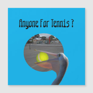 Funny jugador de tenis pelicano, tarjeta magnética