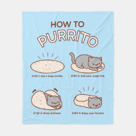Funny Kawaii "Cómo purrito" una manta de lana para