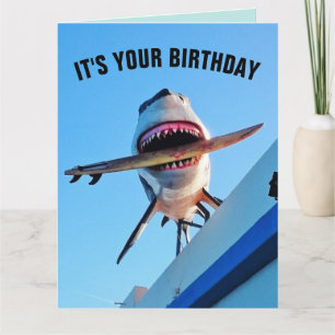 FUNNY KILLER SHARK GRANDES TARJETAS DE CUMPLEAÑOS