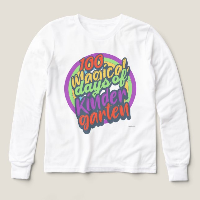 Funny Kindergarten 100th Day Sparkle Teacher Class (Diseño frontal)