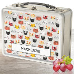 Funny Kitty Cat Nombre Personalizado<br><div class="desc">Muchos pequeños gatos divertidos,  perfectos para los amantes de los animales y las mascotas. Arte original de Nic Squirrell. Cambie el nombre a personalizar.</div>