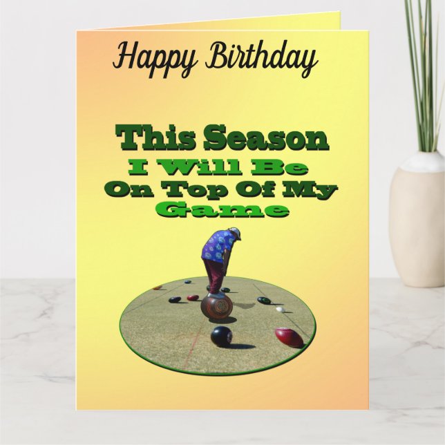 Funny Lawn Bowler, tarjeta de cumpleaños grande (Anverso)