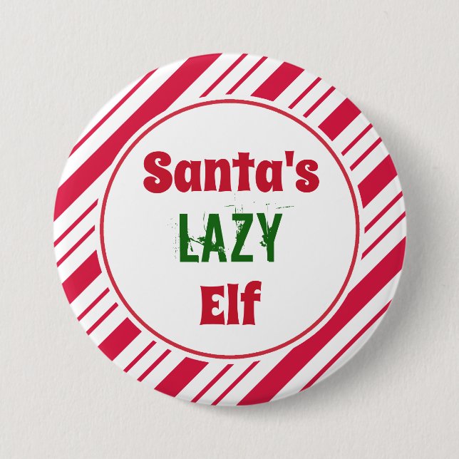 Funny Lazy Navidades Pin botón Elf (Anverso)