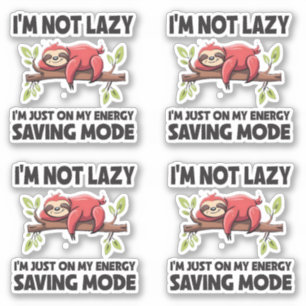 Funny Lazy Sloth Energy Saving Mode pegatinas