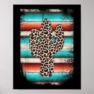 Funny Leopard Cactus Serape Cactus impresión Turqu