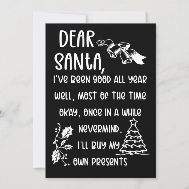 Funny Letter to Santa Christmas Xmas gifts (Anverso)