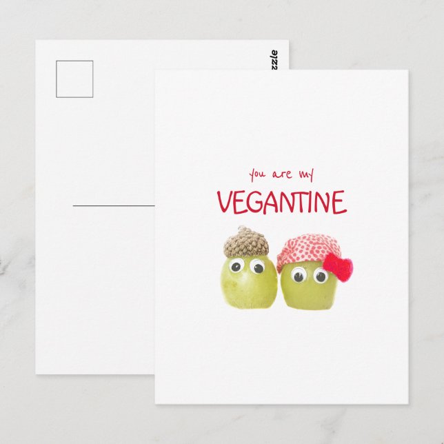 Funny lindo veganos vegetarianos postales vegantin (Anverso / Reverso)