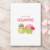 Funny lindo veganos vegetarianos tarjeta plana veg