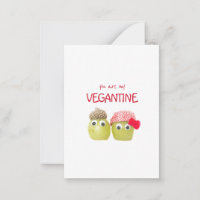 Funny lindo veganos vegetarianos tarjeta plana veg
