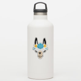 Funny Llama Summer Beach Pegatina